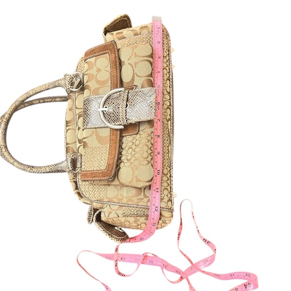 Coach Satchel Handbag Purse Brown Tan  Signature Coach - Picture 8 of 13